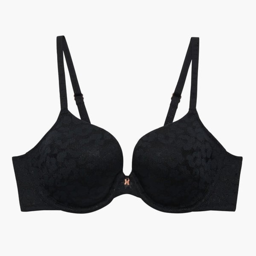 Savage x Fenty - Leopard Lace T- Shirt Bra - Black - Size 40DD - Picture 2 of 6